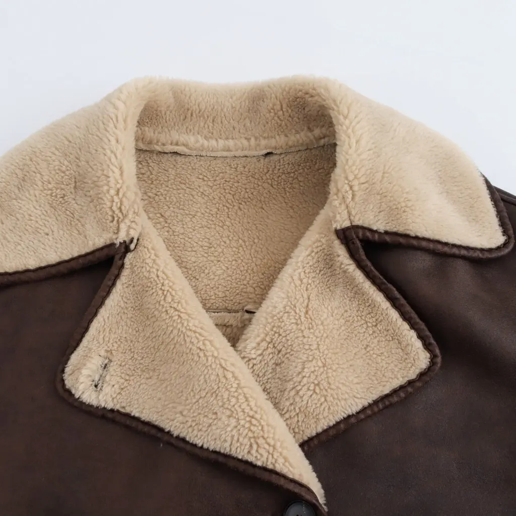 

Autumn New European American Style Loose Jacket Coat Women's Button Decoration Double-Sided Fashion Outerwear