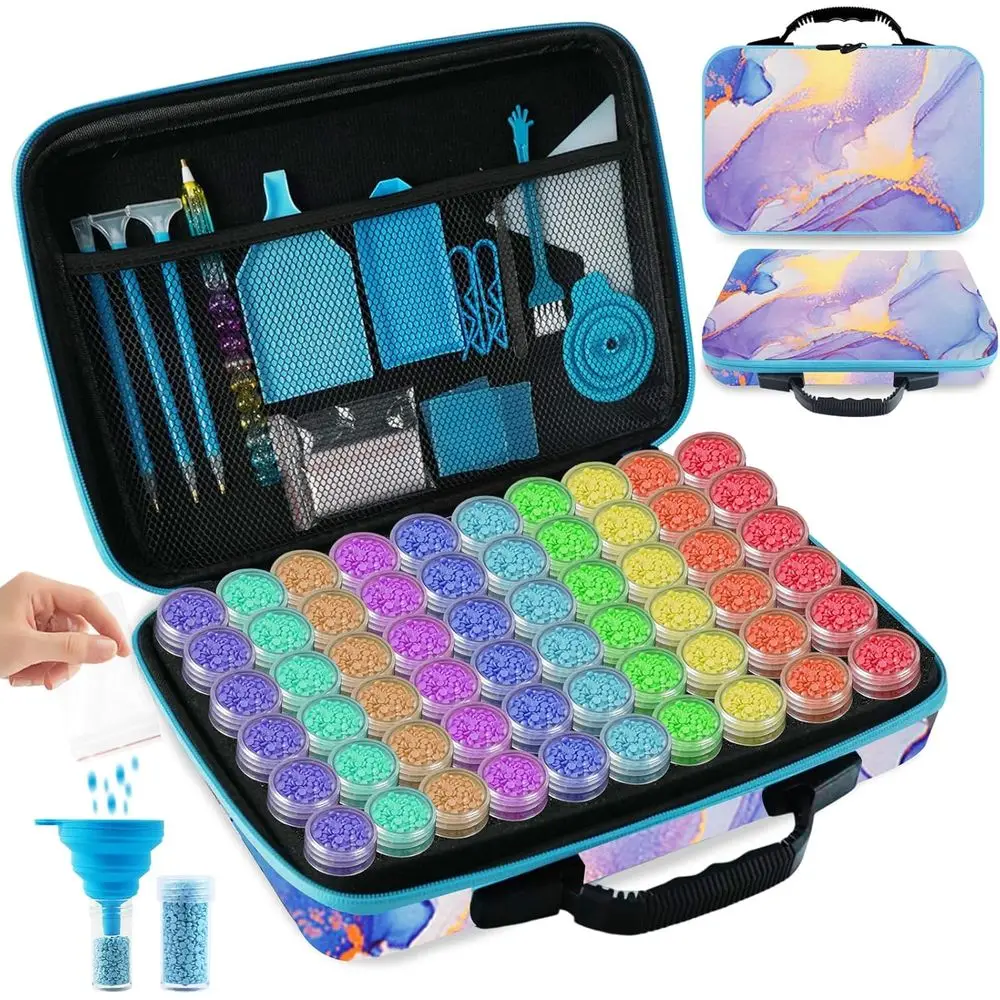 

Diamond Art Organizer Case with 60 Compartments for Diamond Painting Supplies and Accessories