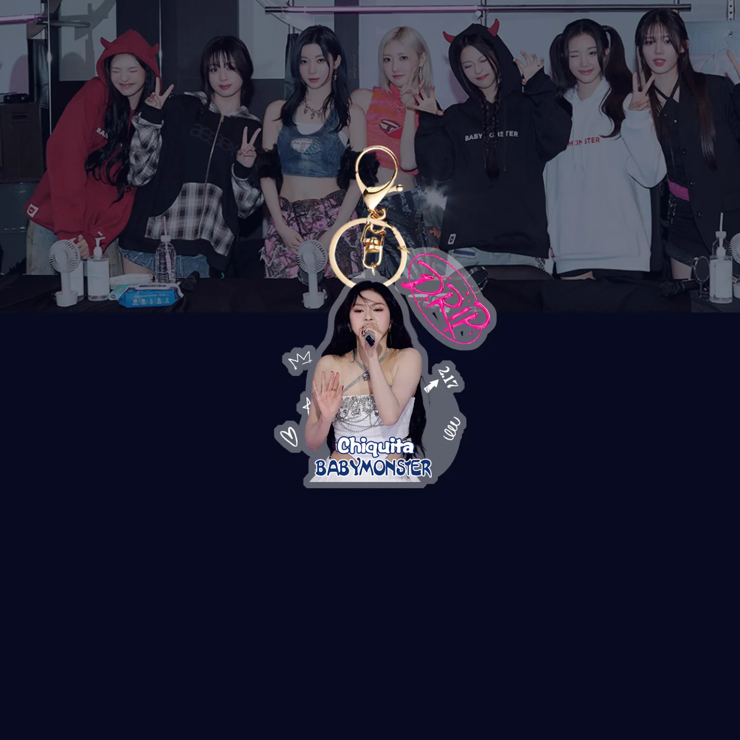 2 шт./компл. DRIP BABYMONSTER акриловый брелок HD печать двухсторонний брелок ASA AHYEON CHIQUITA RUKA подарок для фанатов