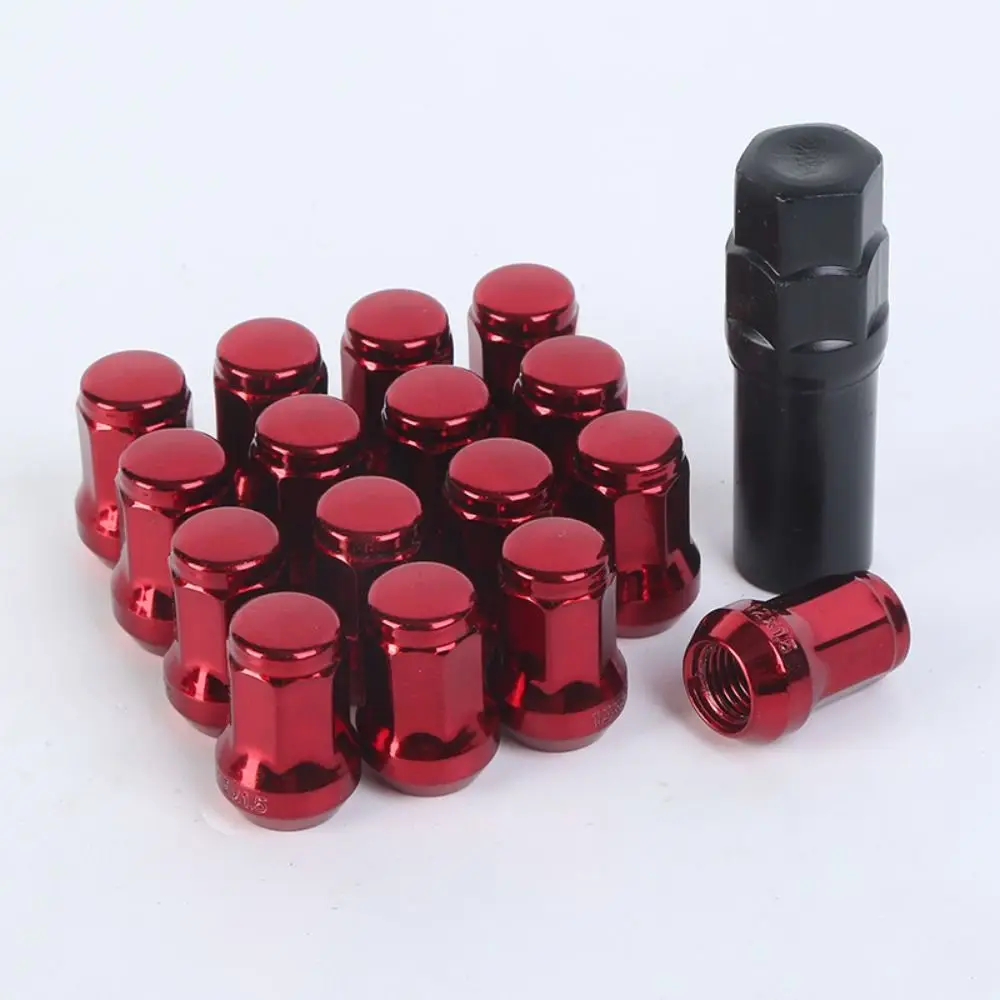 

High Quality Carbon Steel Wheel Lug Nut Black Red 1.5mm 1.25mm Wheel Lug Caps Wheel Nut Covers Universal