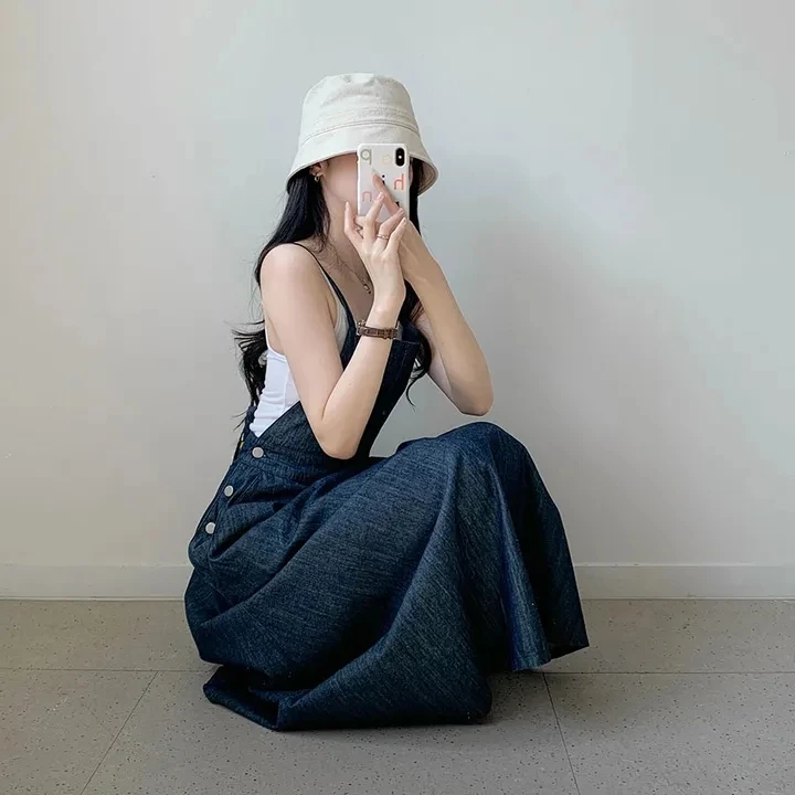 

Long Denim ter Dr Korean Sle Regular Fit Medium Softn Other Fabric Spring Autumn Winter Street Sle Casual Dr