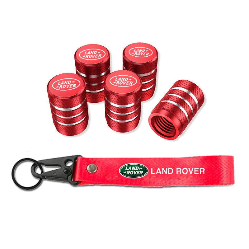 Car Tire Valve Stems Cap Wheel Air Valve Cover Car Keychain Keyring For Land Rover Range Rover Evoque Velar Defender Discovery