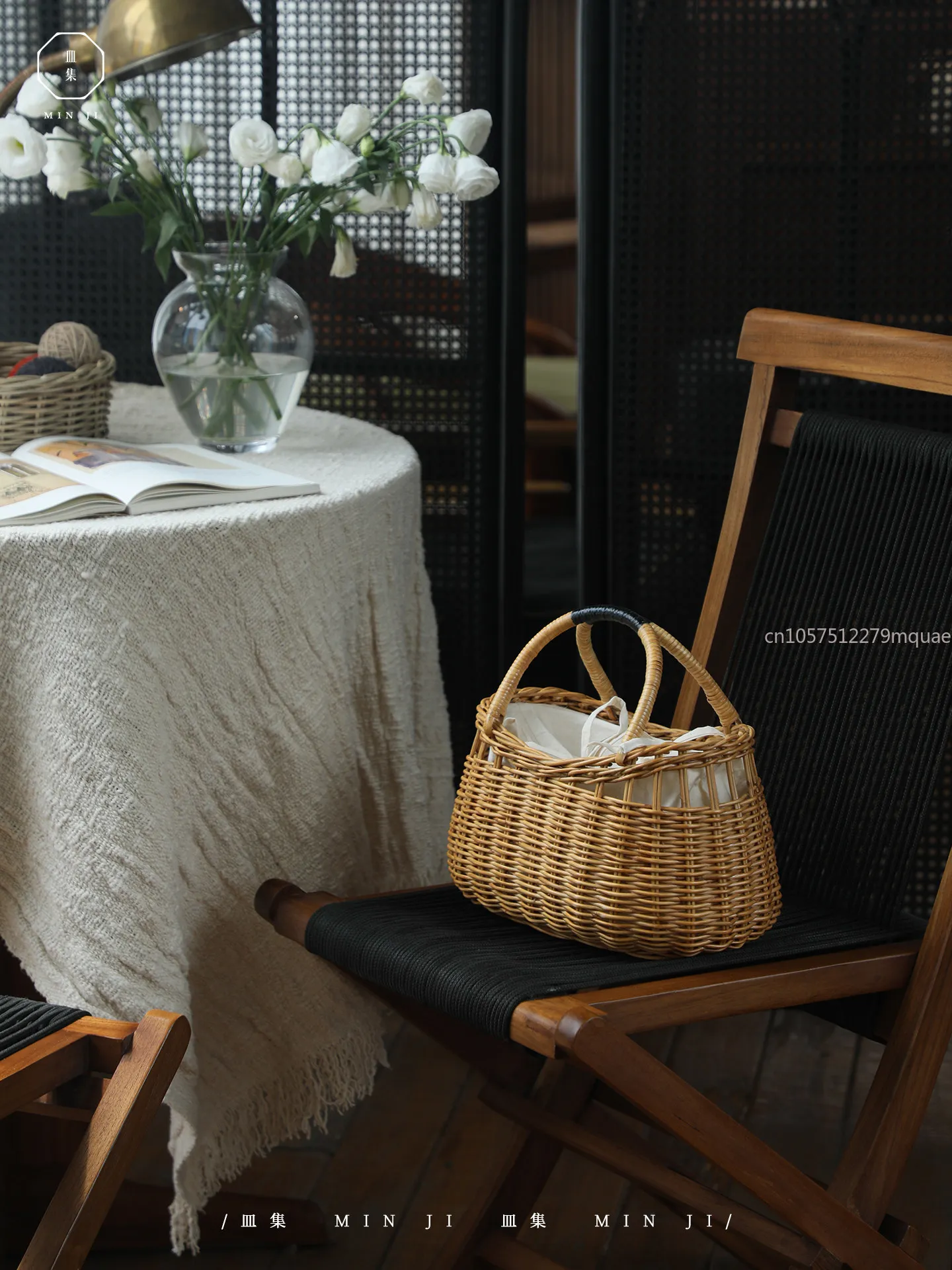Vine Handle Basket\ Plant Vine Handwoven Decorative Storage Basket Creative Vine Handbag