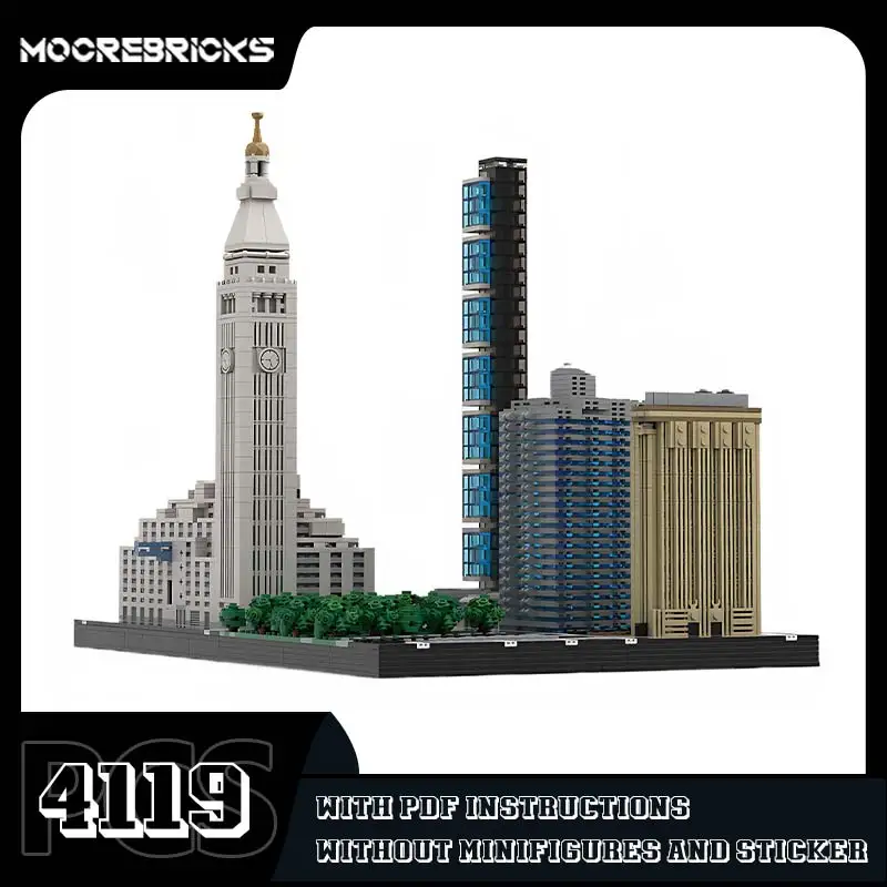 MOC New York City Architectural Street View Building Blocks Technology Assembly Model Toys Desktop Decorative Gifts