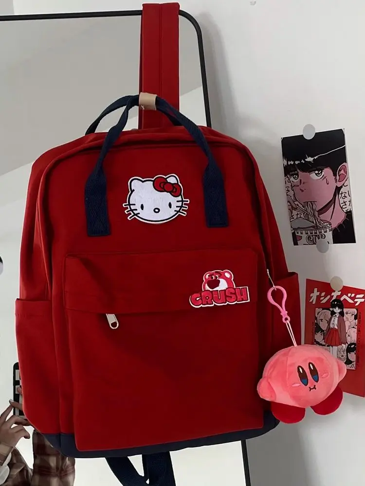 Sanrio-mochila escolar Y2K para estudiantes, mochila portátil de Hello Kitty para estudiantes universitarios