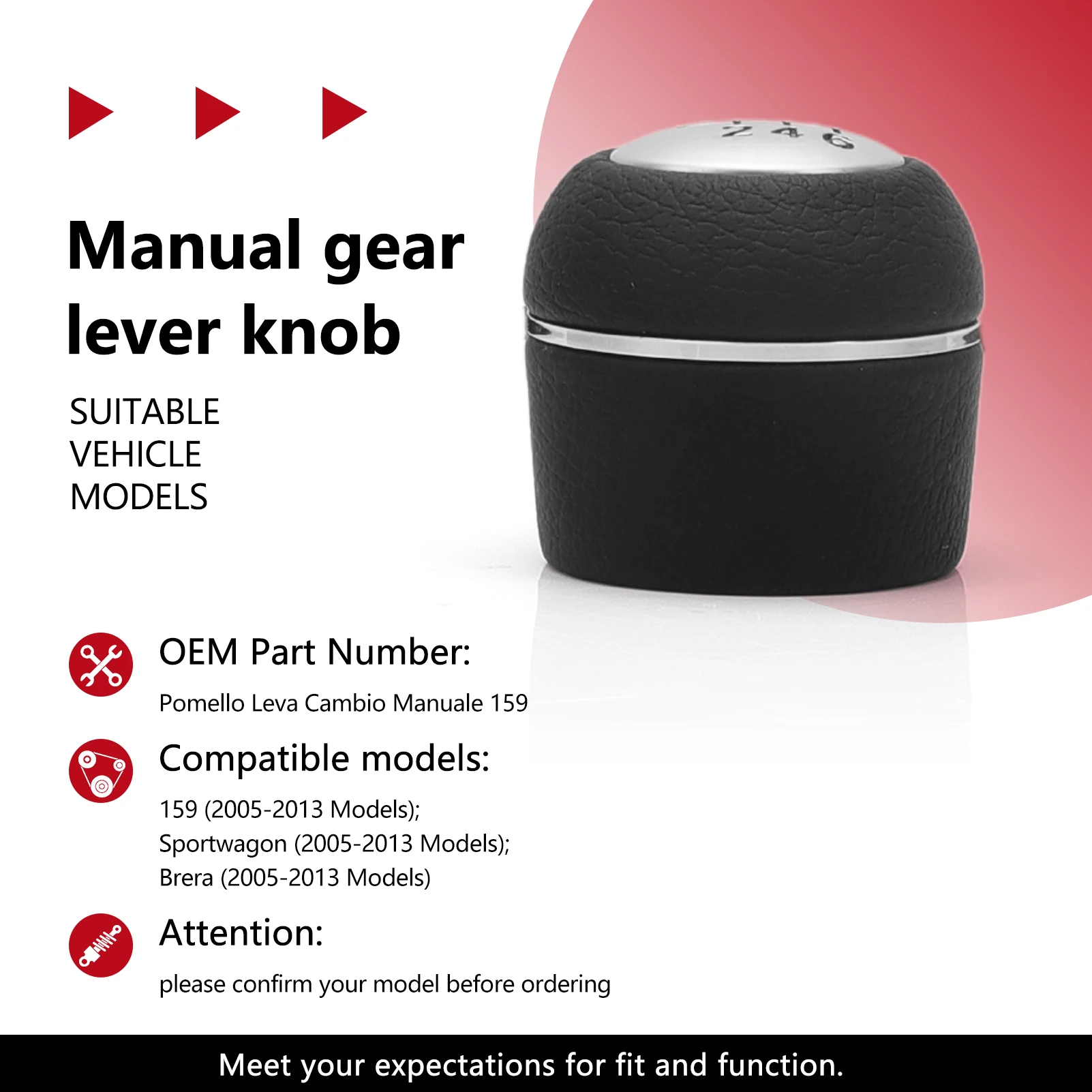 

6-скоростная ручка переключения передач для Alfa Romeo 159 Brera Spider Sportwagon, гандбольная ручка переключения передач