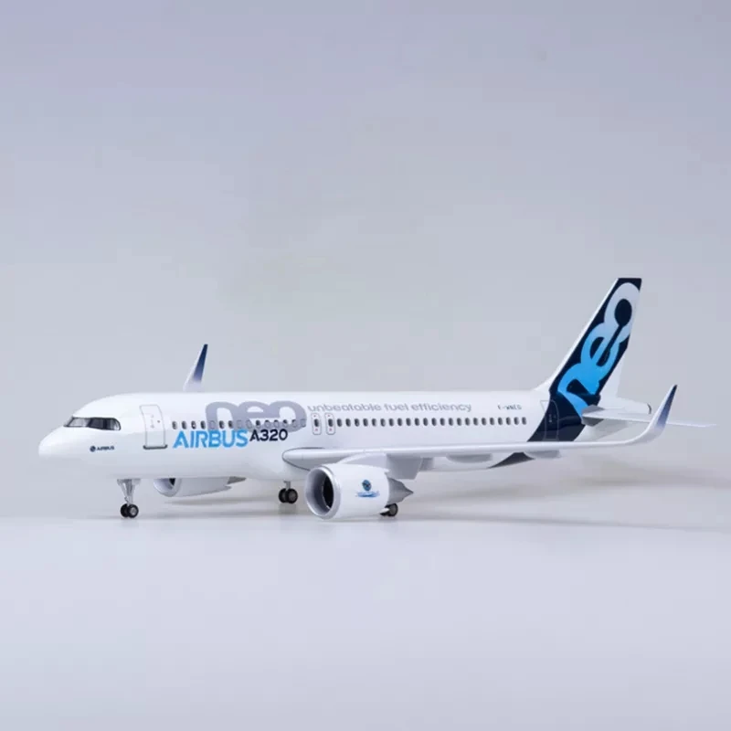 47CM Scale A320 NEO Prototype Model Airplane -Diecast Airbus A320 Model Plane Kit with Stand Pre-Built Model Aircraft for Adult