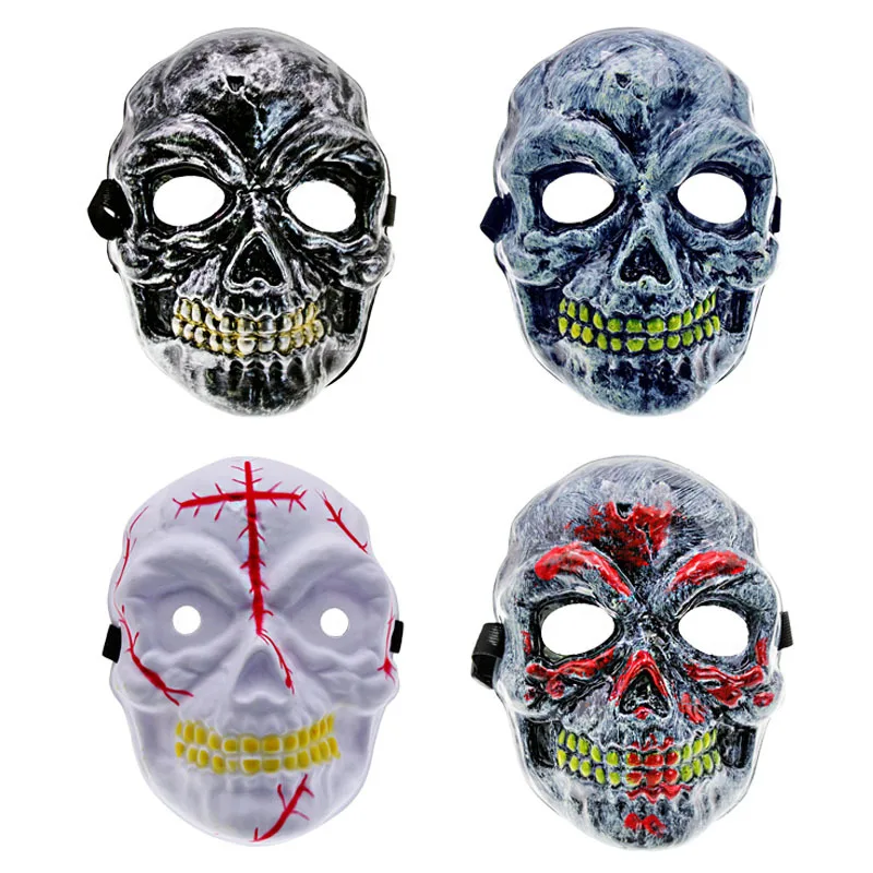 

Halloween Horror Skull PVC Mask Black Bloody Ghost Mask Horror Skull Head Cosplay Skeleton Disguise Mask