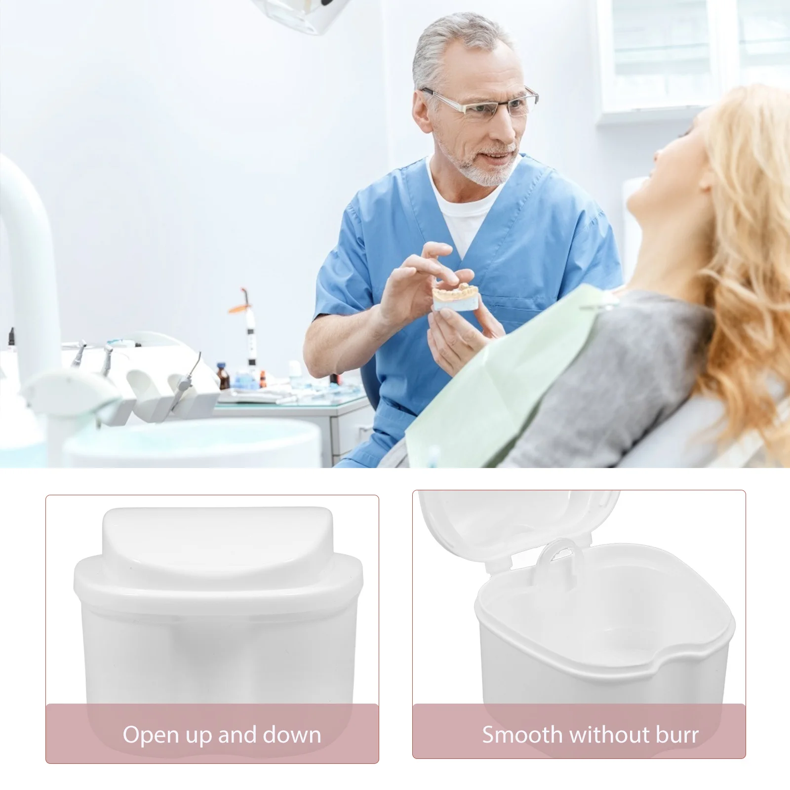 حقيبة تخزين الأسنان الصناعية المميزة من مادة Pp مدمجة للسفر والتخييم وتنظيف طقم الأسنان المحمول لنظافة الفم #5