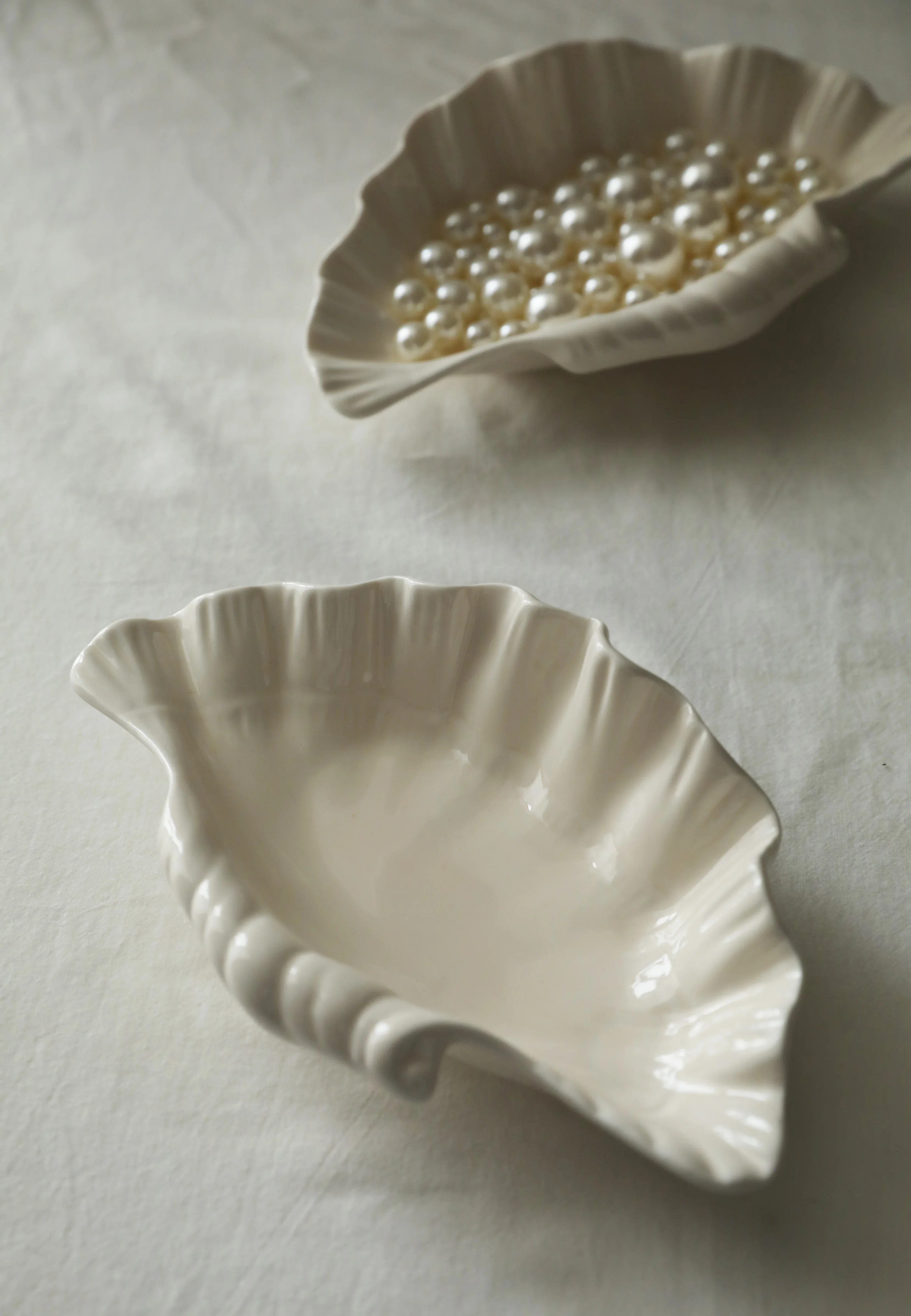 

Gentle cream three-dimensional shell retro ceramic dinner plate