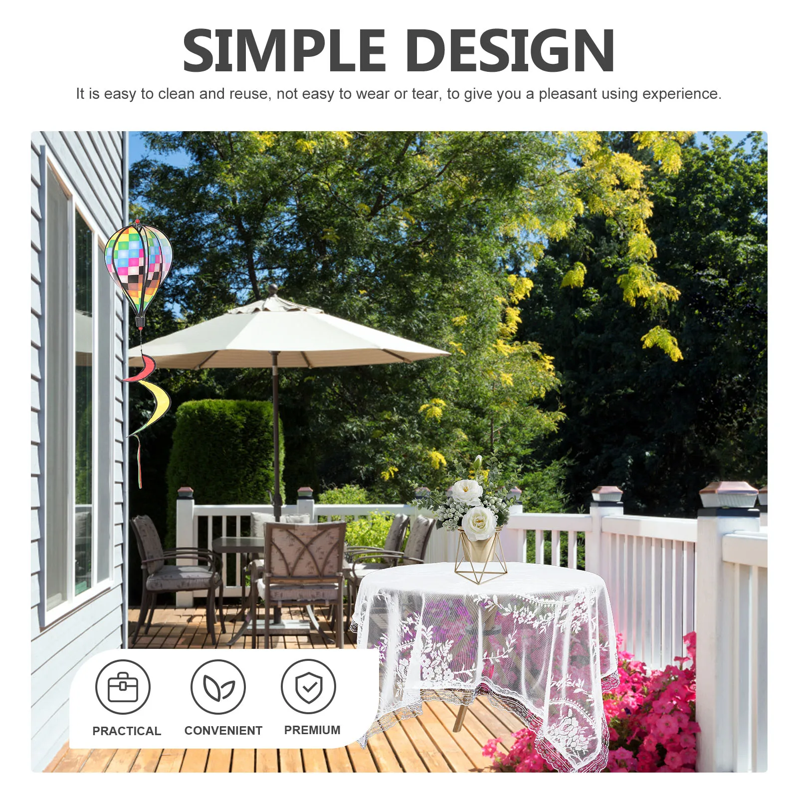 

Lace Tablecloth for Round Tables 60 Inch Circular White Decorative Outdoor Cover Easy to Clean Reusable Durability