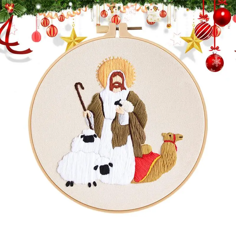 Christmas CrossStitch Nativity Scene Embroidery Kit CrossStitch Set Non-finished Products DIY Religious Vintage Embroidery