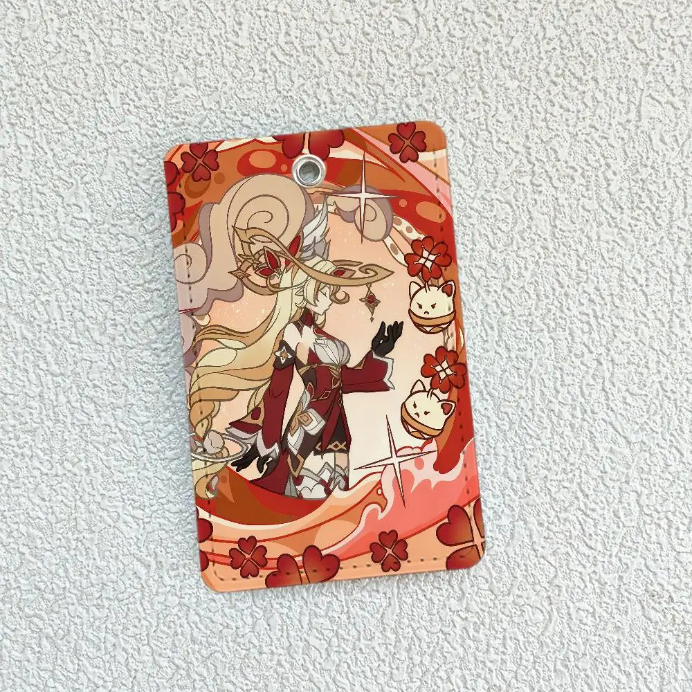 Genshin Impact Skirk Flins Bus House بطاقة الوصول الغطاء الواقي للمدرسة سلسلة مفاتيح مستطيلة من جلد البولي يوريثان معرف الأكثر مبيعًا #6