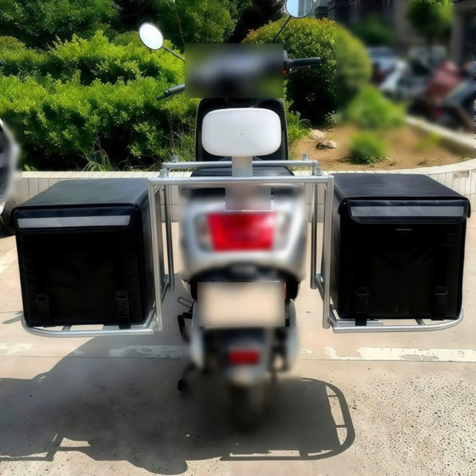 Motorcycle Cargo Rack Universal Folding Adjustable Steel Rear Luggage Holder Expandable Carrier for Delivery Riders