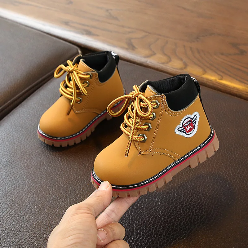 Kids British Style Boots New Spring Autumn Children's Soft Non-slip Rubber Outsole Ankle Boots Boys Girls Fashion Toddler Shoes