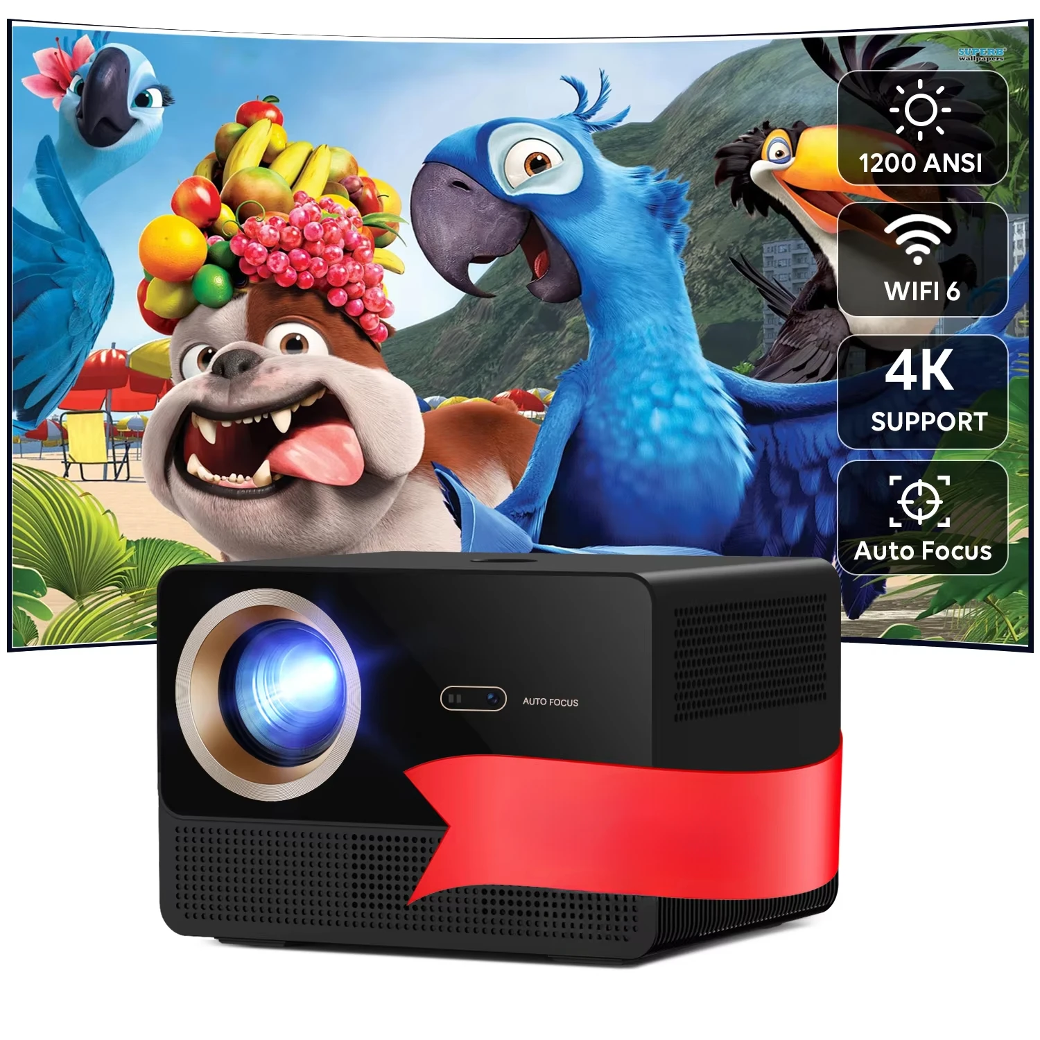 

CR67 1080P FHD Wi-Fi Android 9, умный видео, ЖК-светодиодный проектор, домашний кинотеатр, отель, проектор для кинотеатра, образования, конференц-зала