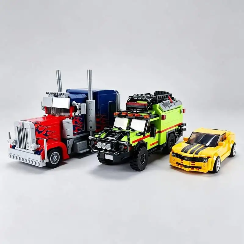 2064PCS Robot Mech Transform Vehicle Bundle MOC Building Blocks Custom DIY Creative Technology Assembly Model Toy Gift Display