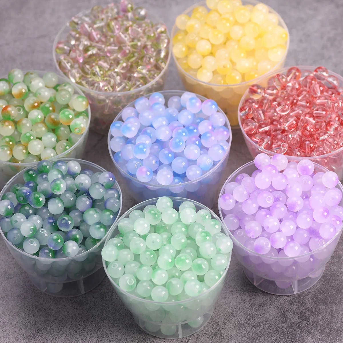 

Round 8mm 10mm Colorful Coated Opaque/Crystal Glass Loose Beads Lot For Jewelry Making DIY Bracelet Findings