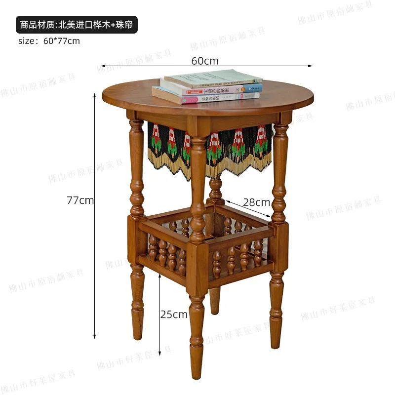 ستارة أليس روس الفرنسية ذات الخرز القديم وطاولة مستديرة وطاولة قهوة وشرفة صغيرة لشاي بعد الظهر في العصور الوسطى #6