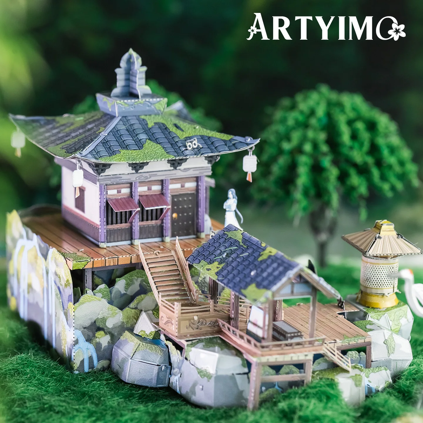 MU Infinite Cottage 3D Metal Puzzle DIY Assembly Kit, Brain Teaser, Office Decor, Birthday Christmas Halloween Gift, Collectible