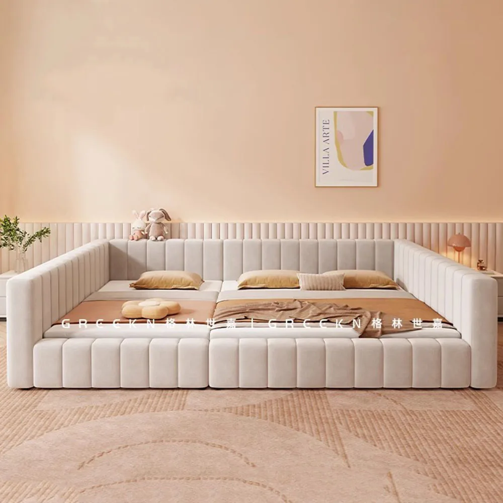 Luxury King Size Bed With Multifunctional Headboard European Design Stylish Lounge Furniture For Modern Bedroom Decor Decoration - Image 3