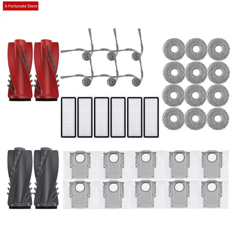 

For Roborock Qrevo Robot Vacuum Cleaner Accessories Main Roller Side Brush Hepa Filter Mop Cloth Dust Bag-A78G