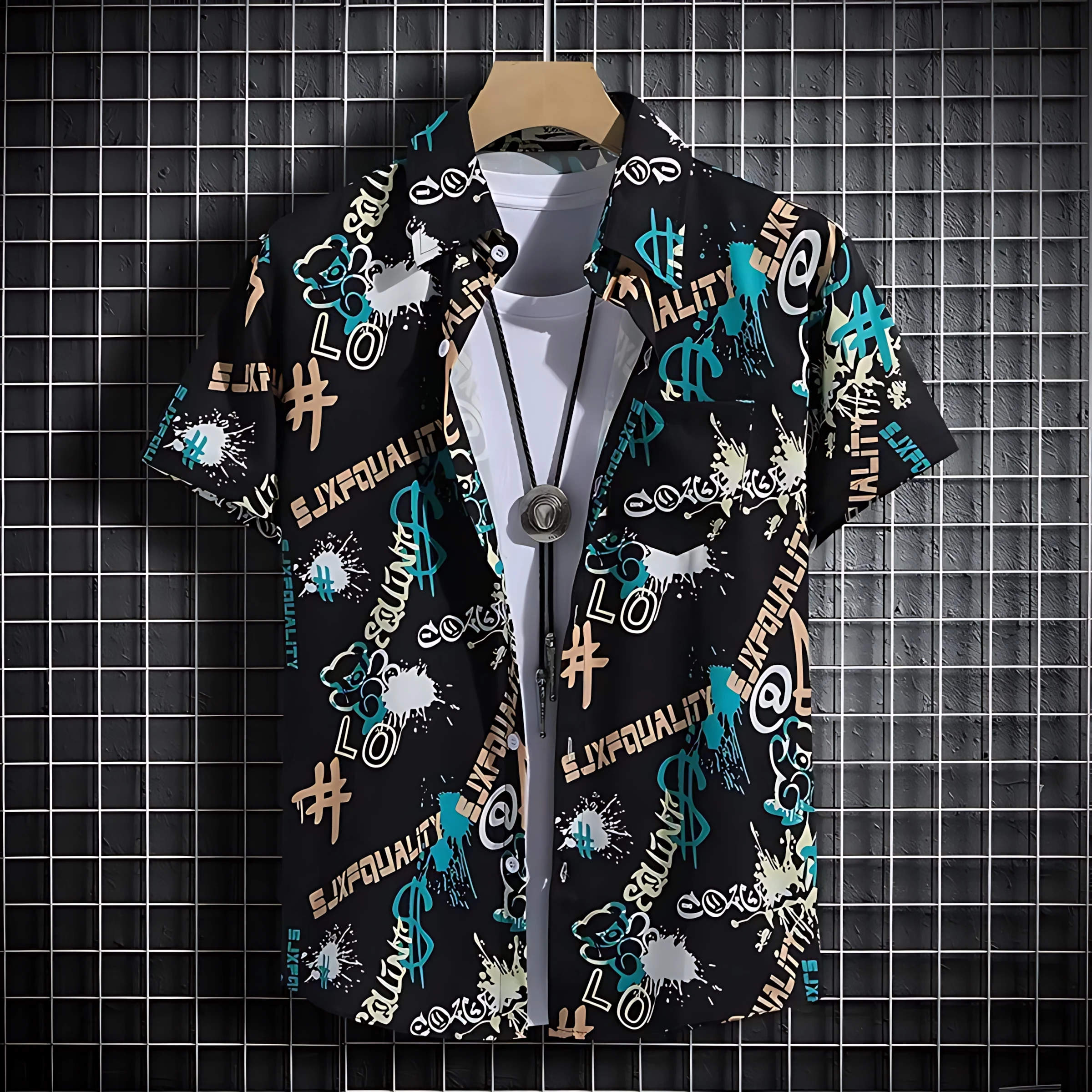 The new men's short-sleeved shirt for summer 2025 is breathable lightweight casual and fashionable with 3D printing