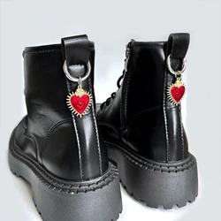 Enamel Rose Flowers Heart Martin Boots Accessories Holder Gothic Devil's Eye Love Shoe Buckle Jewelry Dark Metal Pendant