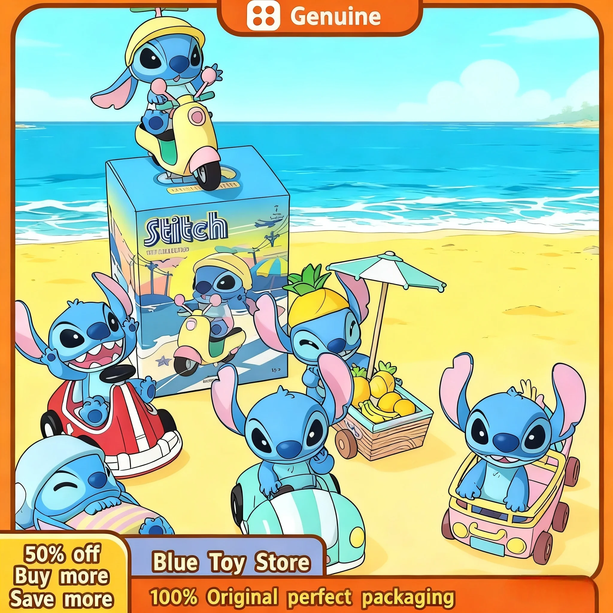 

Подлинная слепая коробка Disney Lilo & Stitch Trip, аниме-сюрприз, милая загадочная кукла для верховой езды, настольный орнамент, игрушки, праздничный подарок