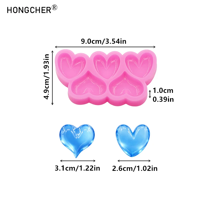 DIY Handmade Swirl Heart Pentagram Round Candy Silicone Mold for Resin Hair Clip Crafting Accessories