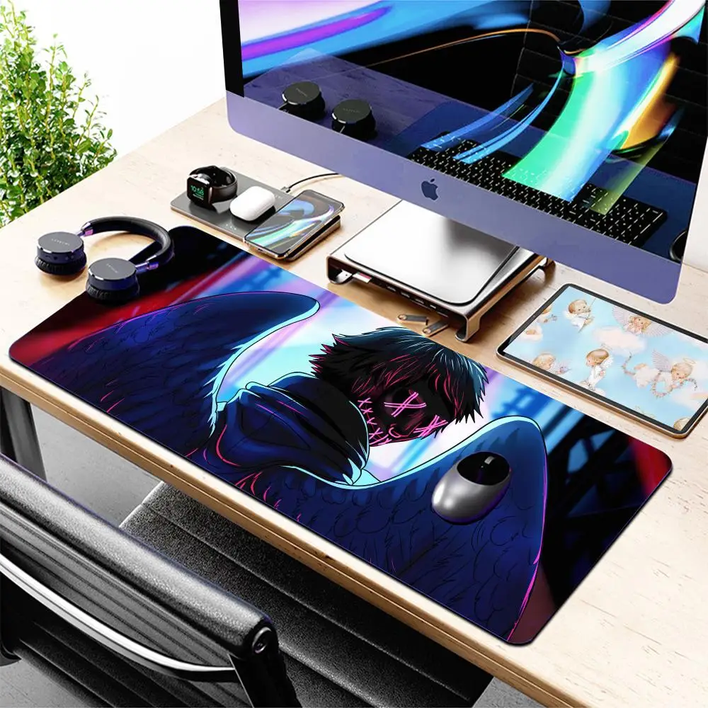 Angel Wing Knight Fashion Big Mouse Pad Large Anime Desk Luxury Desktop Cartoon Gaming Gamer Keyboard Office Computer Cushion