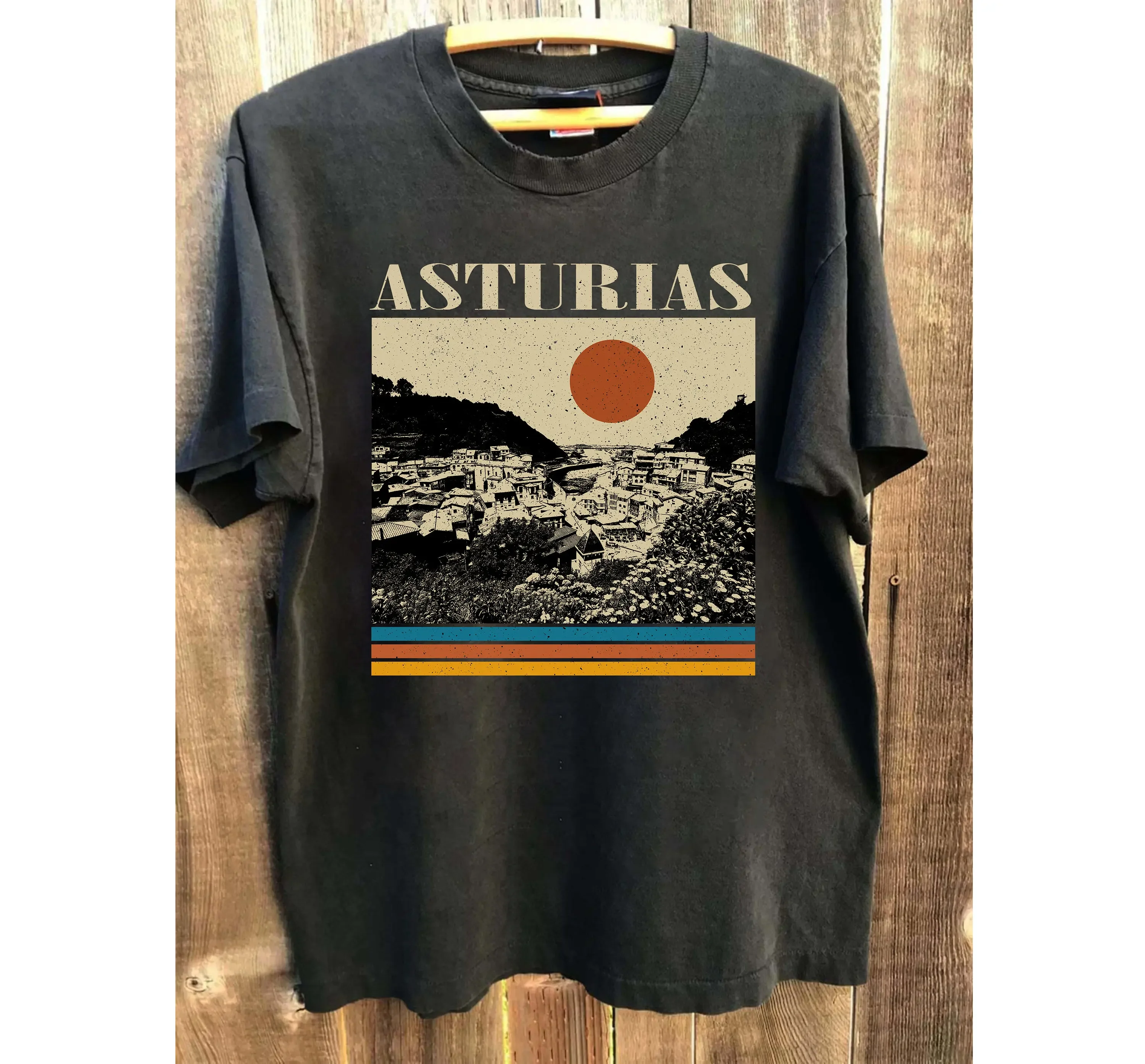 Asturias T Shirt Spain Retro Midcentury MinimalisT Travel Vintage