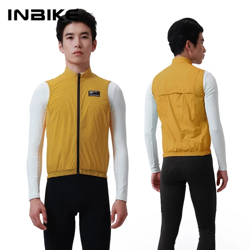 INBIKE-Chaleco de ciclismo sin mangas para hombre, chaqueta superior de bicicleta a prueba de viento de secado rápido para montar, correr, ropa para bicicleta de montaña