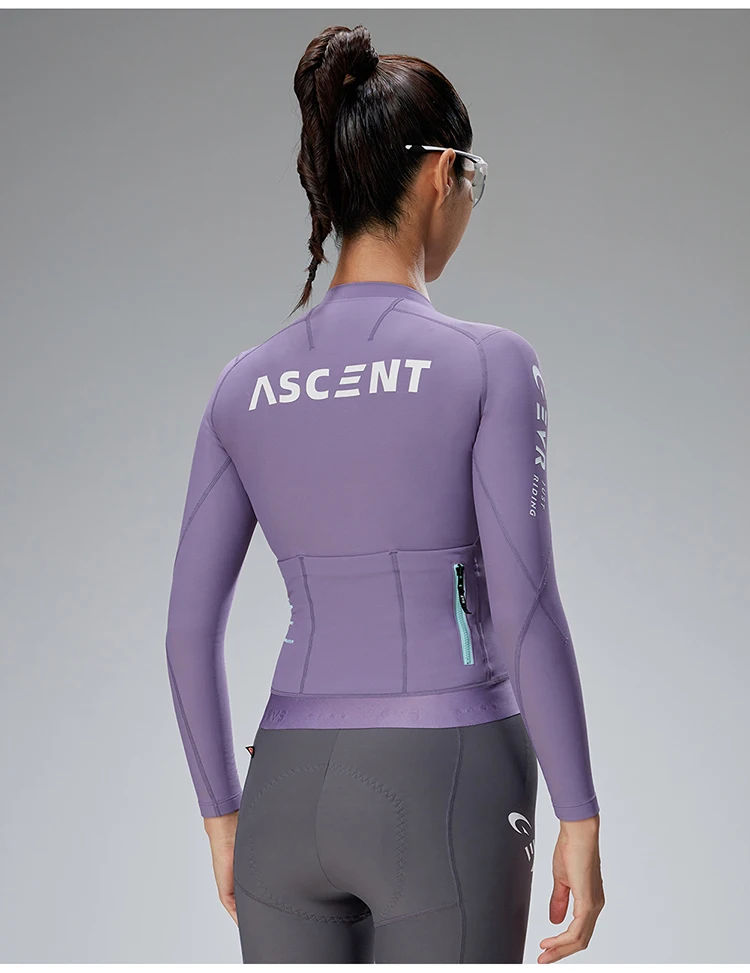 EVR Pro Damen Winter Fleece Radsporttrikot, Thermo-Langarmshirt für Rennräder, Warmes Slim-Fit Outdoor-Radsportoutfit – Detail 19