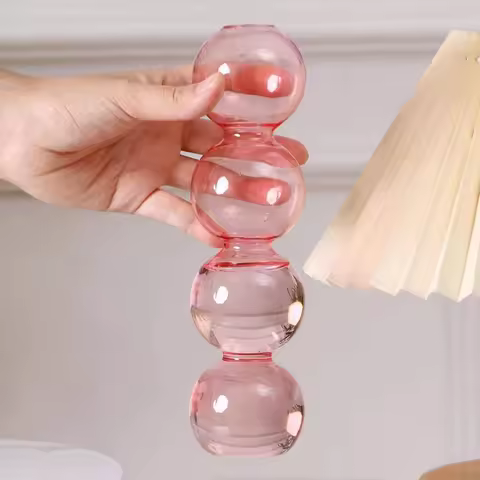 Romantic Glass Vase Modern Creative Hydroponic Flower Pot Funny Simple Spherical Flower Vase Dining Room