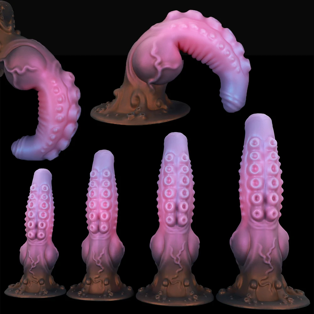 4 Sizes Octopus Monster Dildo Strap On Silicone Thick Penis Masturbator Big Cock Adult Toys Anal Vaginal Stimulator Sex Toys 18+