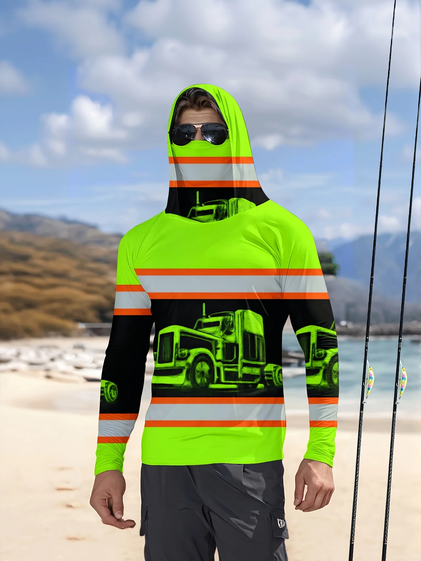 Men Hood Fishing Shirt long sleeve Fishing clothing fishing t shirt uv protection fishing shirt Fishing Apparel Quick Dry