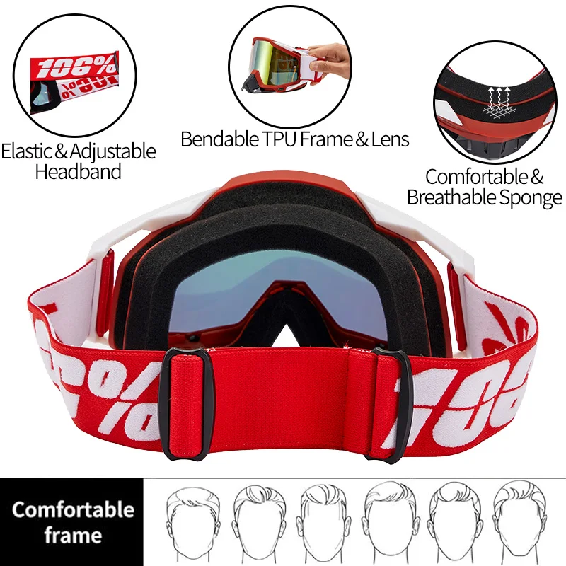 Men's Motorcycle Riding Lunettes, Equipamento de Homem, Motocross, Novo, Inverno