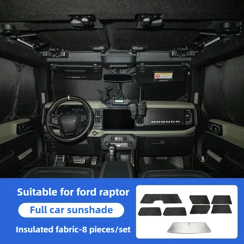 

full vehicle sunshade baffle for Ford bronco 2021 2022 2023 2024 2025 accessories Interior sunshade sunscreen, sunscreen