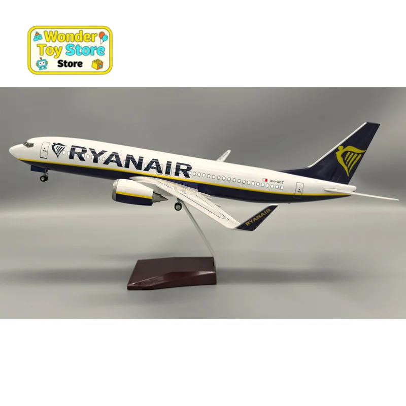 47cm  B737 Airplane Model With LED Lights And Wheels Static Simulated Ornament For Aviation Collectors Home Office Decor