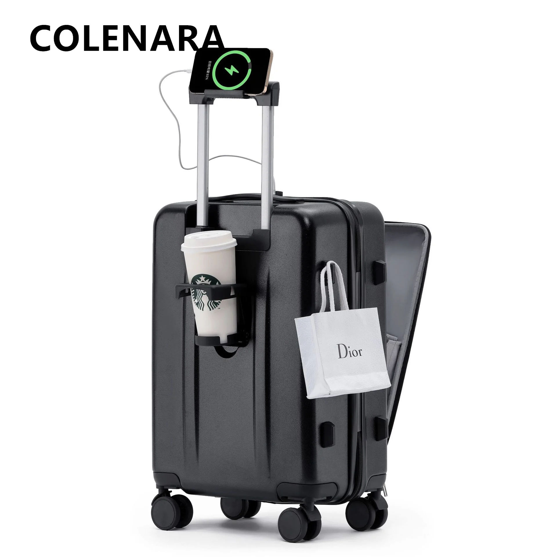 COLENARA Travel Luggage Front Opening Boarding Case Laptop Trolley Case 20