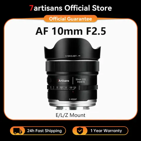 7artisans AF 10mm F2.5 MAX Full Frame Fisheye Ultra Wide Angle Autofocus Lens For Sony FE Nikon Z Panasonic Sigma Leica L Camera