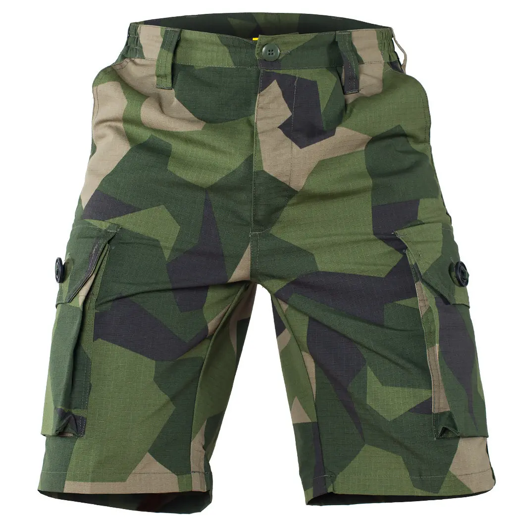 

Swedish M90 Camo Sport Shorts Summer Lightweight Tactical Cargo Shorts Ripstop Military Style Outdoor Hiking Pants Men