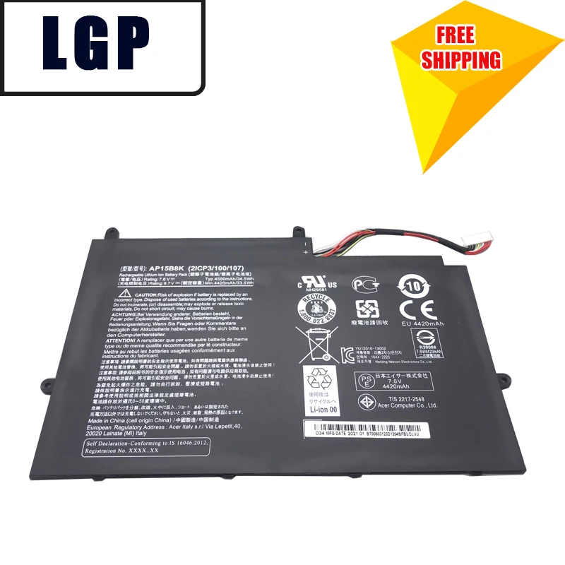 

WHOLESALE New AP15B8K GENUINE Laptop Battery for Acer Aspire Switch 11 SW5-173-632W 11 SW5-173 11 SW5-173P 7.6V 34.5WH