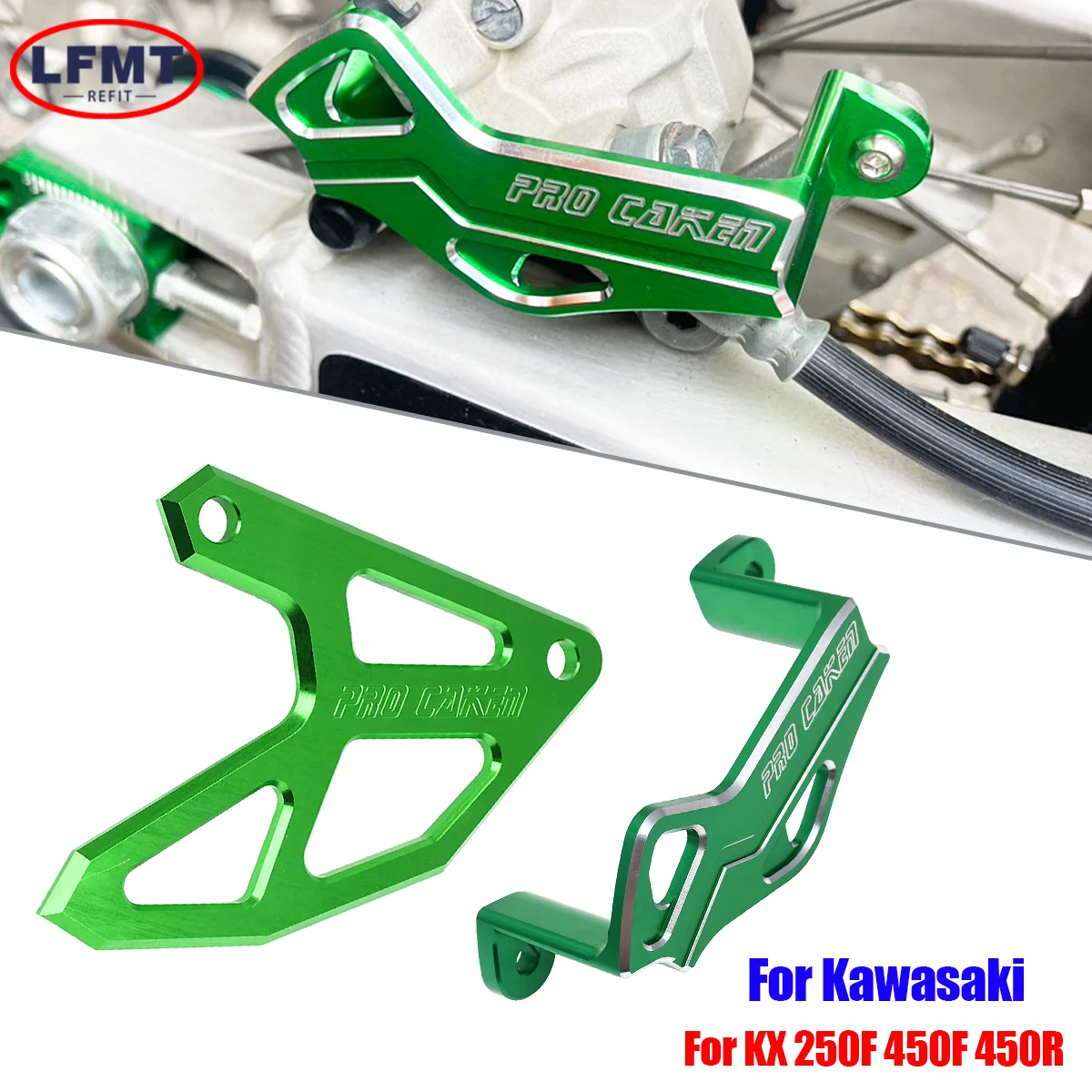 

For Kawasaki Motorcycle CNC Rear Brake Disc Caliper Guard Cover Protector KX250F KX450F KXL450R 250F 450R 450F moto accessories