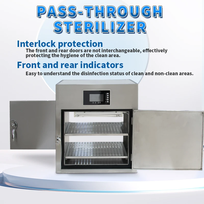 Шкафы для дезинфекции Быстрая дезинфекция Шкаф для дезинфекции озоном Нержавеющая сталь Пройти через двойные двери