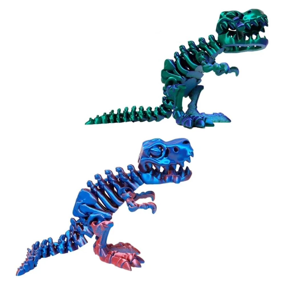 Crystal 3D Printed Crystal Dinosaur Rotatable Poseable Joints 3D Printed Tyrannosaurus Rex Flexible Big Mouth