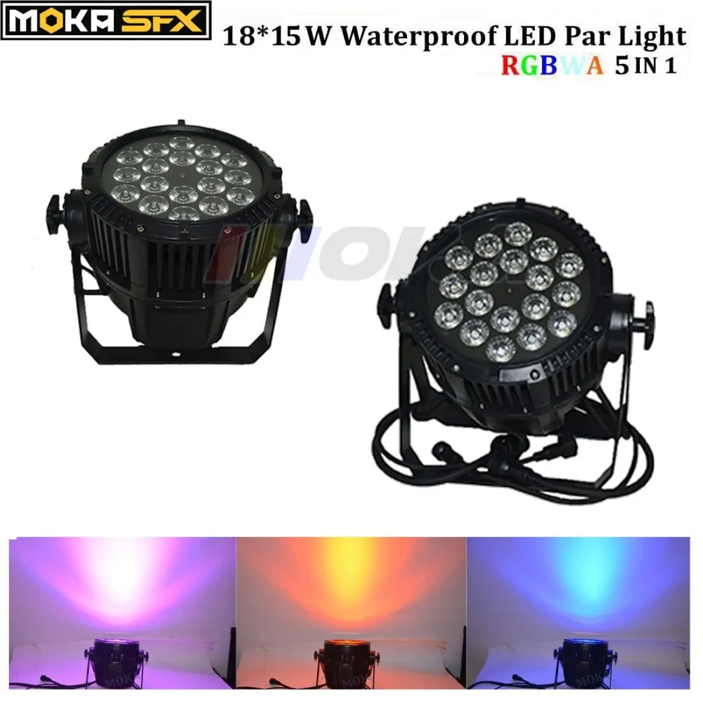 

2pcs/lot Super Bright Party Dj Light Led Par Waterproof IP65 18*15W RGBWA 5in1 Stage Lights For Concert Disco Wedding Club