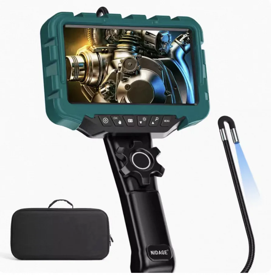 7-inch 3.9/6mm Display Screen Industrial Endoscope 360 ° Turning 200W HD Camera Pipeline Automotive Carbon Deposition Detection