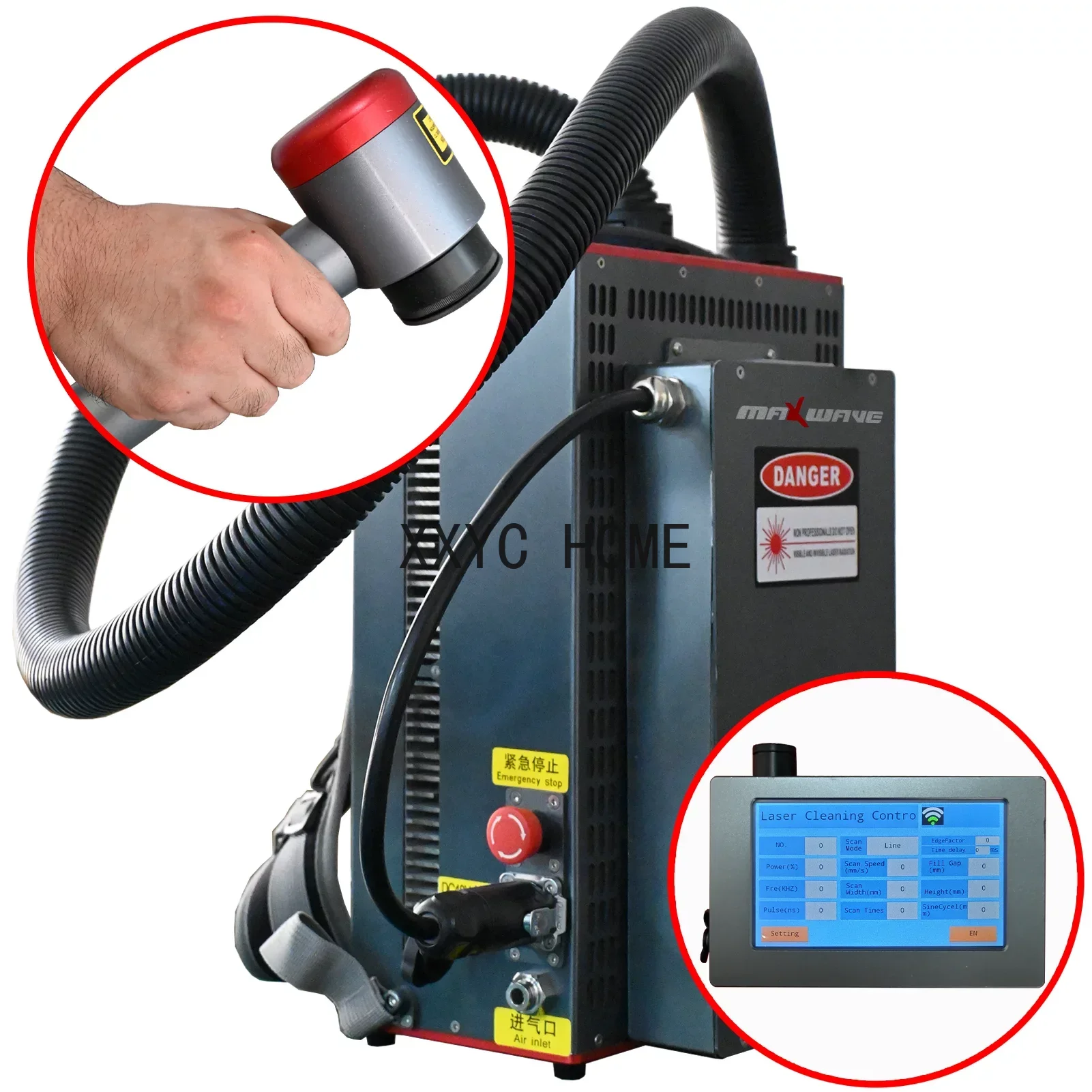 Super Portable Laser Cleaning Machine 200W Rust Laser Cleaner Remove Oil Stains Paint Metal Rust Continuous Cleaning Machine